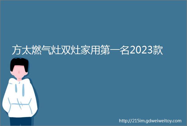 方太燃气灶双灶家用第一名2023款